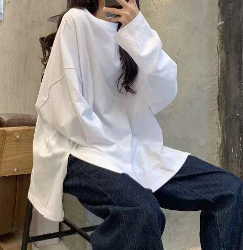 Karolin - Harajuku Lång T-shirt Vår Höst - Bild 4