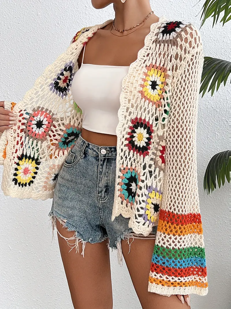 Philippa - Virkad cardigan med öppen front - Bild 5