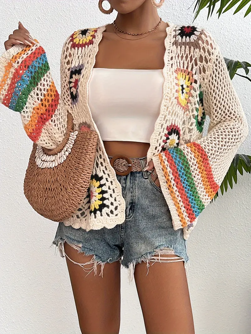 Philippa - Virkad cardigan med öppen front - Bild 6