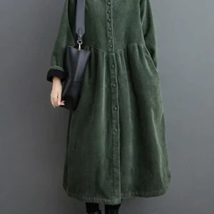 Elsa | Stilren Manchestertyg Trenchcoat För Dam