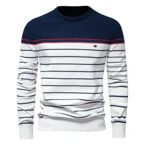 Tijs | Stilren Herrtröja med Randigt Design
