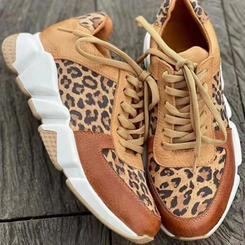 Celine | Stilrena Leopardmönstrade Sneakers med Tjock Sula - Bild 3