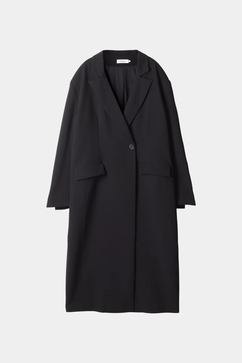 Saga | Elegant Dubbelknäppt Kappa i Lyxig Crepe - Bild 5