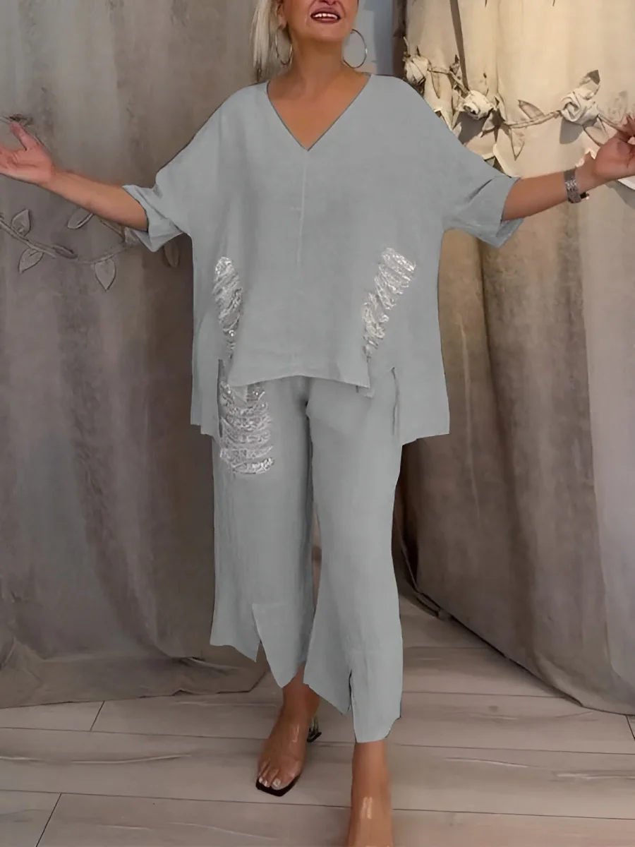 Hedvig | Luftigt Tvådelat Sommarset Med Eleganta Detaljer - Bild 9