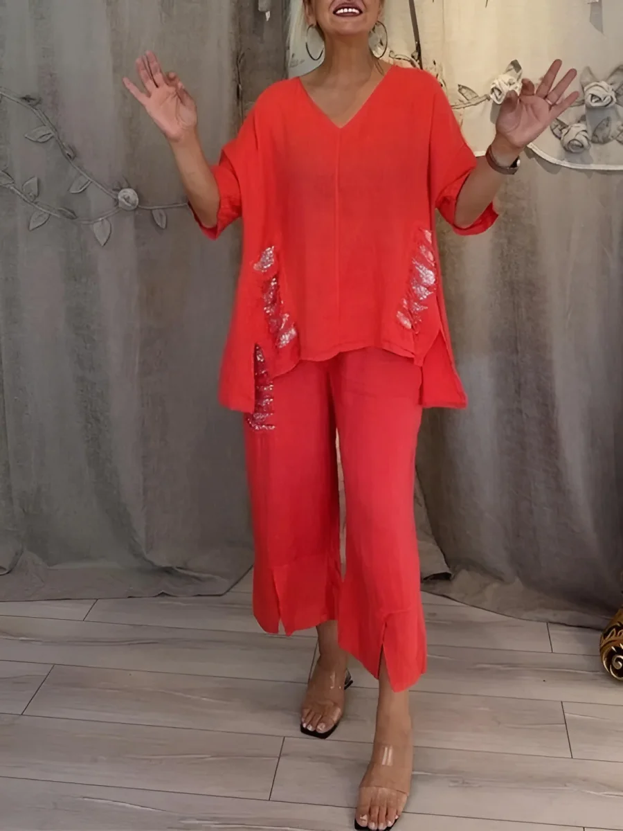 Hedvig | Luftigt Tvådelat Sommarset Med Eleganta Detaljer - Bild 8