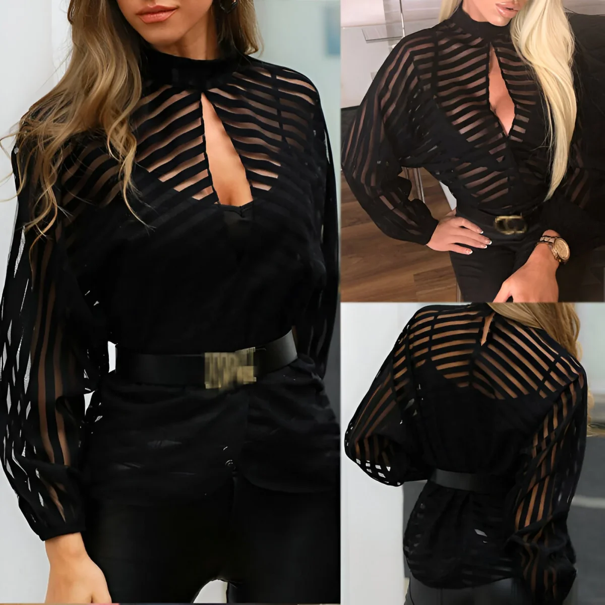 Zaylee |Förförisk blus i genomskinligt nät - Bild 6