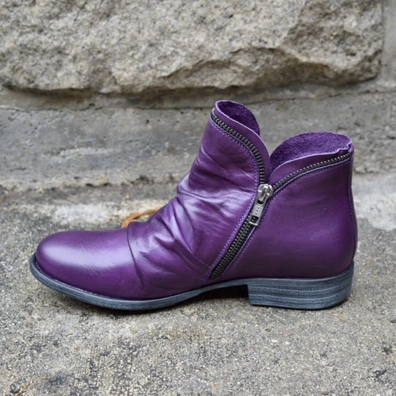 Camille | Avslappnade Ankelboots i Veganskt Läder med Dragkedja och Klack - Bild 6